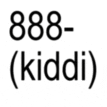 a white background with the words 888-kiddi written in black