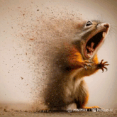 a picture of a squirrel with its mouth open and the words minimax hailuo ai on the bottom right