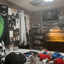 a room with a poster that says punk planet on the wall