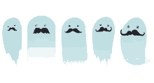 Dancing Ghost With Mustache GIF - Ghost Mustache GIFs