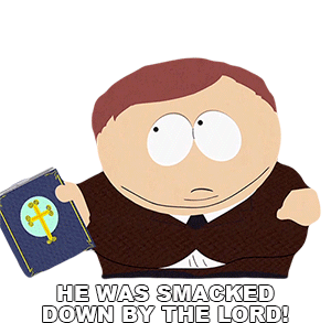 He Was Smacked Down By The Lord Eric Cartman Sticker - He Was Smacked Down By The Lord Eric Cartman South Park Stickers