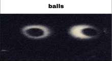 a black and white photo with the word balls on the top