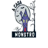 a logo for a casa monstro with a haunted house