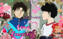 a valentine 's day greeting card with two boys and the words love lover