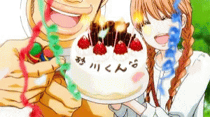 anime Animated GIFs  The Anime Animated Gif Thread  DVD Talk Forum  Anime  happy birthday Anime Anime cake