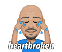 bald man cry tears tearful heartbroken
