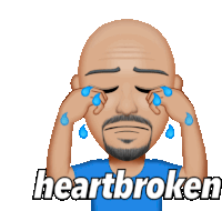 Bald Man Cry Sticker - Bald Man Cry Tears Stickers