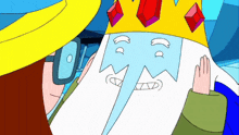 a cartoon character with a beard and a crown
