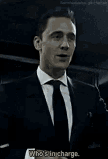 Whos In Charge Tom Hiddleston GIF
