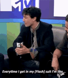 Ezra Miller Pumped GIF - Ezra Miller Pumped Every Time I Get In My Suit Im Like GIFs
