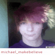 a picture of a boy with red hair and the name michael_makebelieve on the bottom