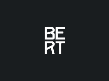 bert alberto logo black background