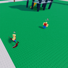 a cartoon character is standing on a green tiled floor
