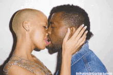 Amber Rose And Kanye West GIF - Kanye West Amber Rose Kiss GIFs