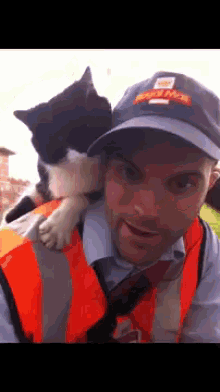 Postman Finds Very Friendly Cat GIF - Overly Attached Cat Postman GIFs