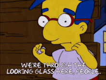 Milhouse Looking Glass GIF - Milhouse Looking Glass Simpsons GIFs