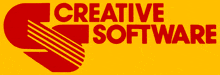 a yellow background with the words creative software on it