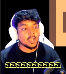 a man wearing headphones says aa aa aa aa