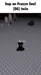 a screenshot of a video game with the words `` hop on frozen soul dg twin ''