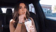 Steph Pappas Toasted White Chocolate Signature Latte GIF - Steph Pappas Toasted White Chocolate Signature Latte Dunkin GIFs