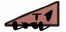 a cartoon drawing of a triangle with a v on it