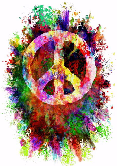 peace symbol frieden liebe zeichen krieg leben hippie protest pinselstriche  cool Stock-Illustration