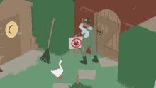Untitled Goose Game Ouch GIF - Untitled Goose Game Ouch Rude GIFs