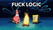 Fuck Logic GIF - Logic Spongebob Fire GIFs
