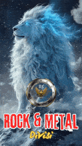 a picture of a lion with the words rock & metal written below it