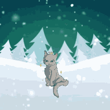 Snowflake Kitten GIF