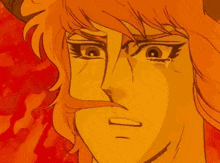 a close up of a cartoon character 's face with a serious look on his face .