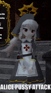 a video game character says alice pussy attack on the bottom