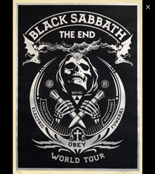 a poster for black sabbath 's the end world tour