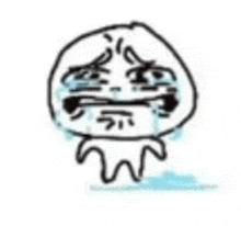 a black and white drawing of a crying jellyfish with tears coming out of its eyes .