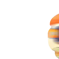 a blurred image of a car with orange and blue stripes on it