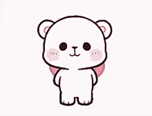 a teddy bear is holding a pink heart that says thuy