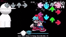 a screenshot of a video game with arrows pointing in different directions and a white background .