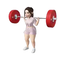 a cartoon girl is lifting a barbell with the number 10 on it .