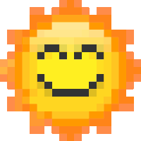 Pixel Art Sun Sticker