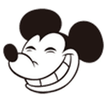 rigoler mickey disney emoji noir et blanc