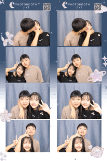 a photo booth with a qr code that says photobooth live on it