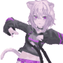 clap anime purple cat