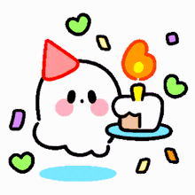 Happy Birthday Ghost GIF - Happy Birthday Ghost Cute GIFs