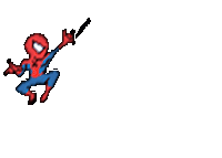 a cartoon of spider-man holding a gun in his hand