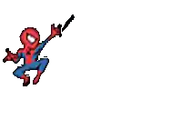 a cartoon of spider-man holding a gun in his hand