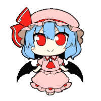 a cartoon drawing of a girl with red eyes and blue hair
