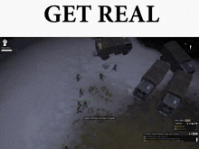 a screenshot of a video game with the words get real