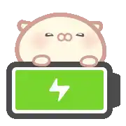 a cartoon hamster is sitting on top of a green battery with a lightning bolt on it .