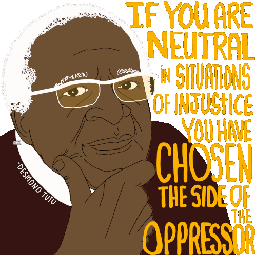 Desmond Tutu Quote Sticker - Desmond Tutu Quote Injustice Stickers