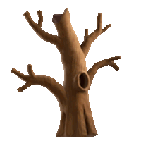 an illustration of an empty tree with a hole in it